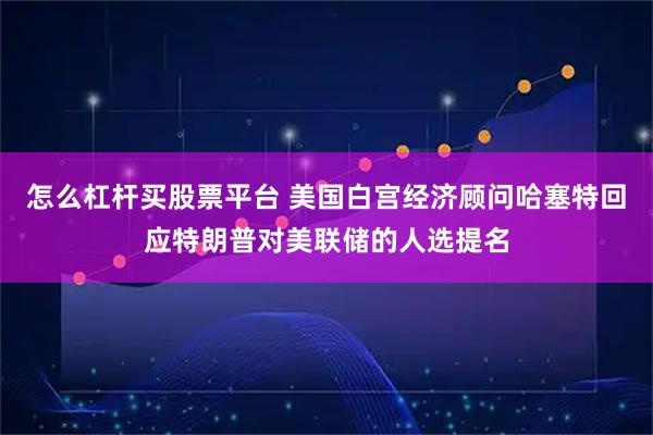 怎么杠杆买股票平台 美国白宫经济顾问哈塞特回应特朗普对美联储的人选提名