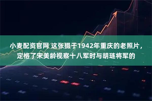 小麦配资官网 这张摄于1942年重庆的老照片，定格了宋美龄视察十八军时与胡琏将军的
